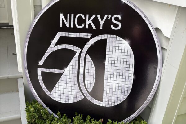 Custom 50th birthday event sign for hire in Auckland